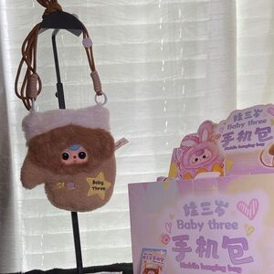 BABY THREE CELL PHONE BAG, “RICE BROWN BEAR BAG” NEW